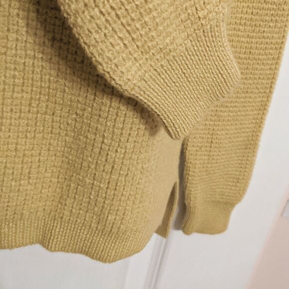 ARITZIA WILFRED Isabelli merino wool crewneck sweater in yellow Small @F - Picture 7 of 11